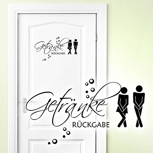 Grandora WC Aufkleber Getränke Rückgabe Mann Frau I dunkelgrau (BxH) 20 x 11 cm I Badezimmer Toilette Wandsticker Wandaufkleber Sticker Wandtattoo W5443