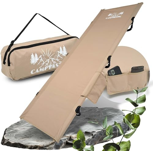 Camptastic Lettino da campeggio, ultraleggero, compatto, 2,3 kg, pieghevole, robusto, portatile, per escursioni, attività all'aperto, campeggio
