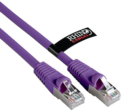 rhinocables CAT 6a Ethernet Cable | 10Gbps S/FT High-Speed & Large Bandwidth Data Transfer | Reliable LAN Network RJ45 Cable | Wi-Fi Broadband Cable for Seamless Gaming & Streaming (1m, Purple)