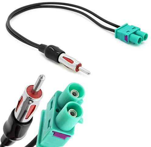 Auto Radio Antenne Doppel Fakra (Z) auf DIN ISO Adapter Stecker passend für Audi VW Volvo Seat Skoda