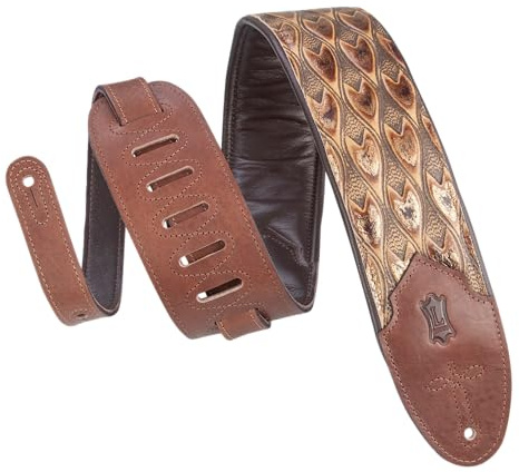 Levy's Leathers Sundance 3 wide Embossed Leather Guitar Strap; Western Series - Arrowhead Bronze (M4WP-005)