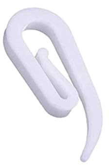 iPEAK Curtain Hooks Plastic White Curtain Hooks Drapery Hooks - Ideal for Windows, Doors & Shower Curtains (Pack of 100)