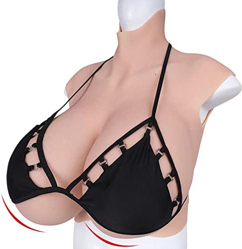 ZWSM Silikon-Brustformen H/K Cup Fake Boobs Enhancer Titten Transgender Brustplatte für Crossdresser Drag Queen,Nude,K Cup Silicone