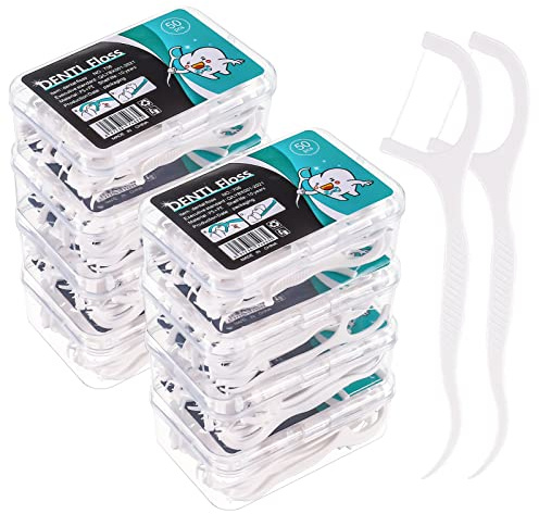 Heyu-Lotus 400 Pcs Dental Floss, Disposable Floss Sticks Dental