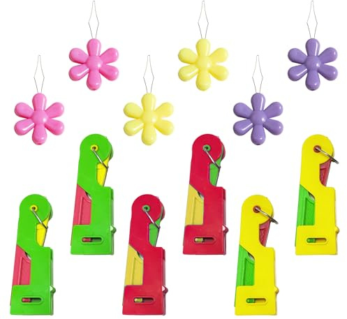 COACOM Enfile-aiguille automatique de 12 pièces, kit d'aiguilles à coudre avancées, couture à la main et à la machine, mini enfile-aiguille à fleurs, enfile-aiguille à outils de bricolage