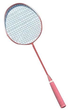 Leichtes Badmintonschläger-Set, Langlebig, Tragbar, Breite Anwendbarkeit für Erwachsene und Jugendliche, 2-teiliges Badminton-Set aus Metall für Spiele Im Garten (PINK)