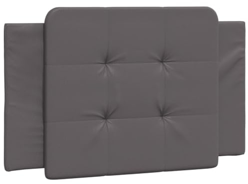 vidaXL Kissen für Kopfteil Zadar, Wandpolster Polsterpaneel Bettkopfteil, Rückenkissen Polsterkopfteil Wandkissen Schlafzimmer, Grau 90cm Kunstleder