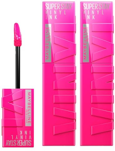 Maybelline New York SuperStay Vinyl Ink Lippenstift Farbe 150 Striking Brillant und leuchtend Lippenfarbe Effekt Vinyl Formel No Transfer Haltbarkeit bis zu 16h - 2 Stück à 4,2 ml