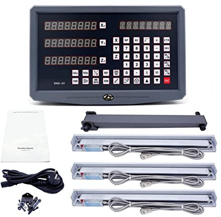 Digitalanzeige Komplettes Set Fräs- / Dreh- / Bohrmaschine Dro-Digitalanzeige mit 3-teiligen Linearskalen für DRO-Fräsmaschine