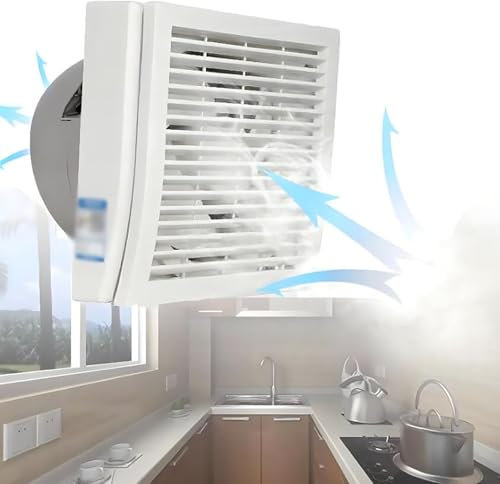 ICEMOB Extractor Cocin,Ventilador Extractor De Aire Obturador,Extractor Baño Silencioso,para Cocina,Lavadero,Garaje,Ático Ventilación Y Ventilador Extractor,Motor De Cobre Puro,6 Inches