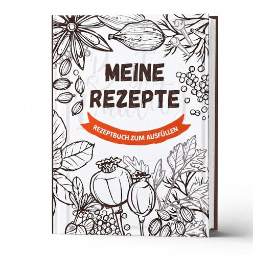 BIROYAL Rezeptbuch zum Selberschreiben A5, 120g Papier, Hardcover | Eigenes Kochbuch mit Umrechnungstabelle & Inhaltsverzeichnis, Platz für 100 Rezepte, Doppelseite pro Rezept, für Hobbyköche