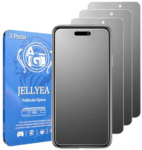 JELLYEA 3 Stück Matt Schutzfolie für iPhone 16 Matte Displayschutz