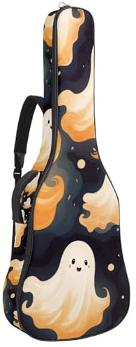 Bassgitarrentasche, 101,6 cm, 101,6 cm, doppelter verstellbarer Schultergurt, Akustikgitarre, Gigbag, Gitarrenkoffer, wasserdichtes Oxford-Gewebe, dicker Schwamm, Happy Halloween Boo Decor 39, Happy