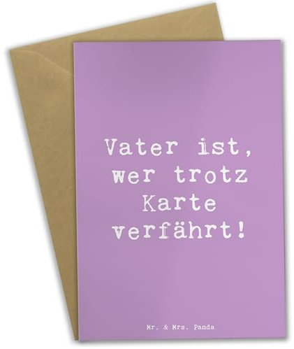 Mr. & Mrs. Panda Beileidskarte Spruch Vater Abenteuer - Geschenk, einladungskarten, Vaterliebe, Geschenke, Reisen, Verwandte, Klappkarte, weihnachtskarten, Familienausflüge, hochzeitskarten, Grußkarte