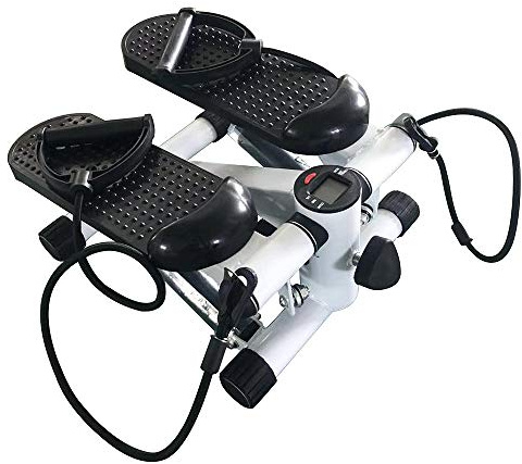 2-in-1 Mini-Stepper Heimtrainer Stepper für Zuhause mit verstellbarem Widerstand, Stepper Hoch und Tief mit LED-Display und 2 Extendern für Aerobic Fitness