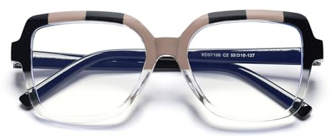 Generisch Modische große Lesebrille für Damen, Gross Rahmen Quadratische Blaulichtfilter Computerbrille, Sehhilfe Brille zur Vermeidung von Augenermüdung, Computer-Lesebrille mit Sehstärke