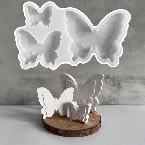Schmetterling Gießformen Silikon Frühling, Silikonformen Gießformen Frühling Schmetterling Gipsformen zum Gießen Silikonform Ostern Giessform Silikon Gießform Schmetterling für DIY Frühlingsdeko (A)