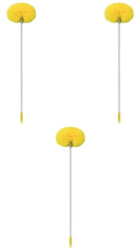Zerodeko 3 Pz Testa di Spolverino di Ragnatele Tergicristallo Pulito Riutilizzabile ASSE Auto Vuoto Polvere Soffitto Tetto Murale Mini Rosa Piscina Magnetico Spolverare Sfogo Mano Pp Yellow