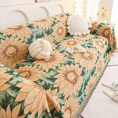 KCCRHIN Housse De Canapé d'angle 1 2 3 4 Places Housse De Canapé Bohème Plaid De Canapé Jeté De Canapé Universelle pour Toutes Saisons Protection Canape Lavable Antidérapant,D,180 * 180cm