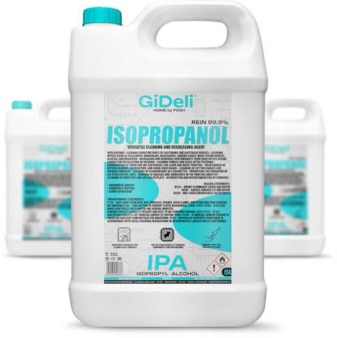 GiDeli Isopropanol 99,9 % 15 liter rengöringsmedel högeffektiv isopropylalkohol IPA rengöringsalkohol för rengöring av elektroniska komponenter, linser och skärmar – rengöring av hartser i 3D-tryck
