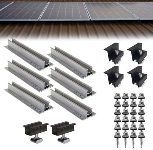 Becker Tech Photovoltaik Trapezblechdach Montageset für 2 Module | Privatkunden Steuersatz 0% | Befestigung Trapezblech Solarmodul Halterung PV Montagesystem Aluminium, Modulanordnung:Horizontal