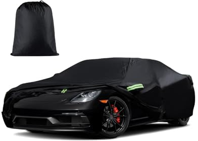 E-SMARTER Car Cover Waterproof All Weather, 530x200x150cm Outdoor Car Cover Waterproof With a Storage Bag, Large Car Ice Cover For Winter With Side Zipper, For Most Cars, Black