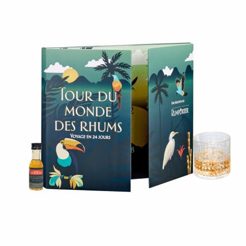 Calendrier de l’Avent Rhum “Le Tour du Monde des Rhums” par Rumporter – 24 rhums x 20 mL – Dégustation découverte, idée cadeau originale homme/femme
