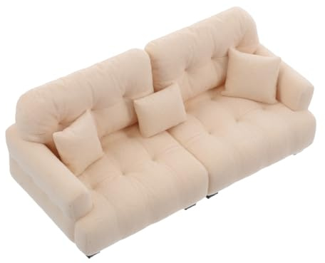 FIXOSHEE Miniatursofa Plüsch Für Puppenhaus Wohnzimmer Kreatives Design Kleine Puppenmöbel 1:25 Maßstab