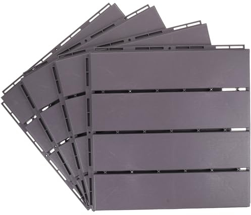 Toddmomy 4 pezzi Piastrelle da Esterno in Plastica Pavimento Incastrabile Resistente e Antiusura per Terrazze e Facile da Installare e Smontare