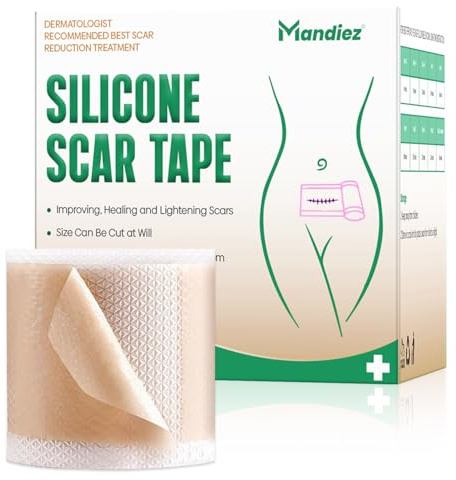 Silicone Scar Tape 4cm x 1.6m | Medical Grade Silicone Scar Sheets for C Section & Surgical Scars | Scar Tape for Wrinkles, Burns, Acne Marks, Stretch Marks | Soft, Waterproof, Reusable