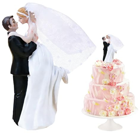 Decoración para Tartas de Boda, Figuras Novios para Tarta de Boda, Topper Tarta Boda, Decoración Romántica, Toppers de Tartas para Bodas, Aniversario, Compromiso, San Valentín