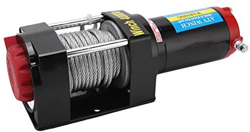 ACOGEDO Kit Verricello Elettrico 4000LB 12V con Cavo in Acciaio da 5,5 Mm×15 M, Telecomando, IP67, per Veicoli ATV UTV