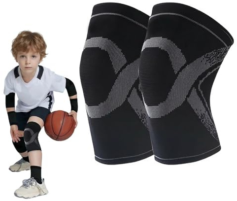 THXFUNAREA 1 Par Rodilleras Niño Rodilleras Deportivas Protección Rodilla Niño Elasticas Deporte Fitness Volleyball Talla Unica 10-13 Años