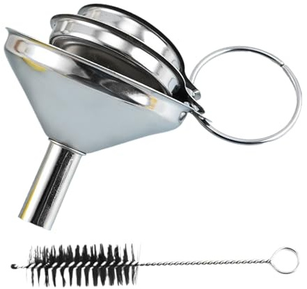 Entonnoir de cuisine en acier inoxydable, outil de de qualité alimentaire, bouche large avec brosse de nettoyage, accessoire de cuisine, équipement de préparation à domicile avec style moder