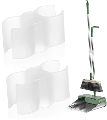 Healeved 2pcs Pole Clip Holder Broom Handle Connector Secure Cleaning Link Sturdy Plastic Material White Easy Installation Reliable Broom-to-Dustpan Coupler for Household Cleaning