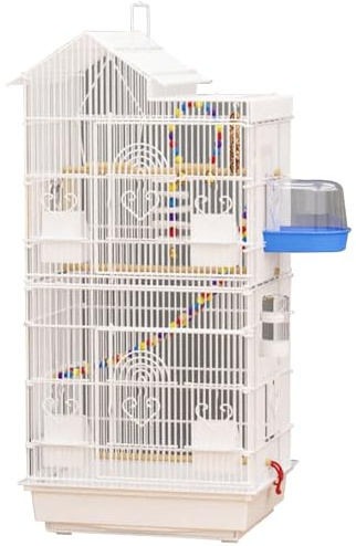 Vogelkäfig 99 cm groß schmiedeeiserne Voliere für Papageien, Nymphensittiche und Kanarienvögel - Outdoor Flugkäfig mit 13 Zubehörteilen
