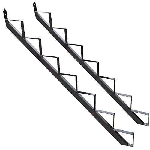 Treppenrahmen 2-10 Stufen-Wahl Stahl-Treppe RAL 7016 Anthrazit Treppenholm/Wählen Sie die Stufen-Anzahl (2 stufig) (7 stufig)
