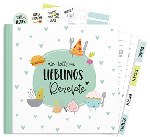 KuschelICH CozyBook Lieblingsrezepte Komplett-Set Rezeptbuch zum Selberschreiben