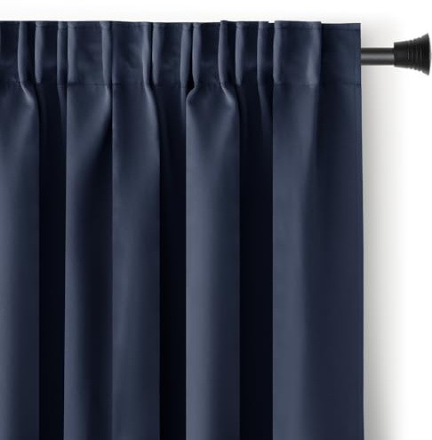 RESTILO Blackout Vorhang 140x270 cm Indigo 1 St. Kräuselband Blackout | Verdunkelungsvorhang Blickdicht Fensterdekoration Dekoschal Dekorvorhang