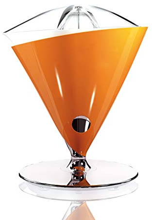 BUGATTI, Vita, Presse-agrumes électrique, Vitesse 90-95 tours par minute, Capacité 0,6 litre, Filtre en acier inoxydable, 80 W, Design élégant, Couleur Orange
