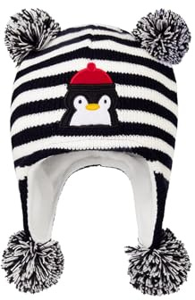Durio Baby Mütze Mädchen Jungen Kleinkind Earflap Beanie Warm Strickmütze Wintermütze mit Bommel