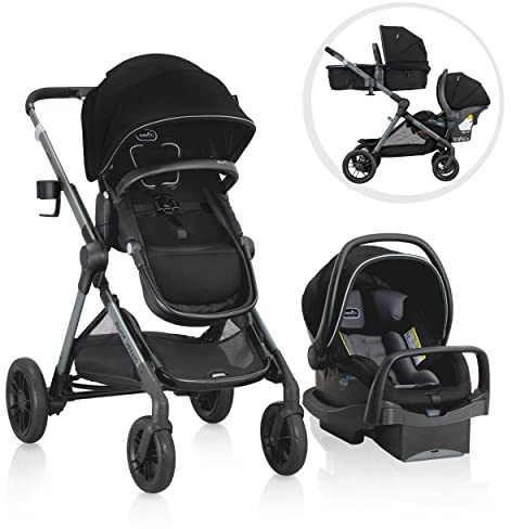 Pivot Xpand Modular Travel System with LiteMax Infant Car Seat with Anti-Rebound Bar (Ayrshire Black)