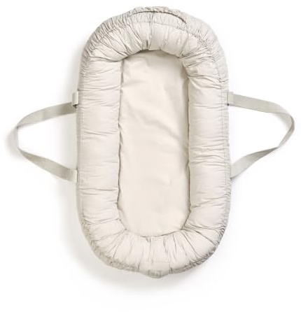 Elodie Details Babynest Kuschelnest Tragbare Babynestchen Neugeborene Kokon für Babys und Säuglinge, Waschbare Reisebett Baby Nestchen 100% Baumwoll 78x45 cm – Vanilla White