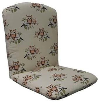 ANGERER Stuhlauflage niedrig beige Eule | Niederlehnerauflage, Auflage für Gartenmöbel, mit Bändern, dicke Schaumstoff-Füllung mit Vliesummantelung, Made in Germany