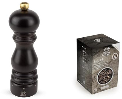 PEUGEOT - Moulin à Poivre Paris u'Select 18 cm+Sélection Epices - Poivre Noir du Vietnam - Poivre Tan Hoi - Origine Vietnam - Innovation Sachets Fraîcheur Triple Protection