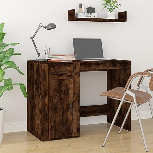 ULUYYUC Spiel-Tische Sekretär Schreibtische Laptop-Schreibtische SchreibtischeSchreibtisch Räuchereiche 100x49x75 cm HolzwerkstoffGeeignet für Arbeitszimmer, Büro, Wohnzimmer