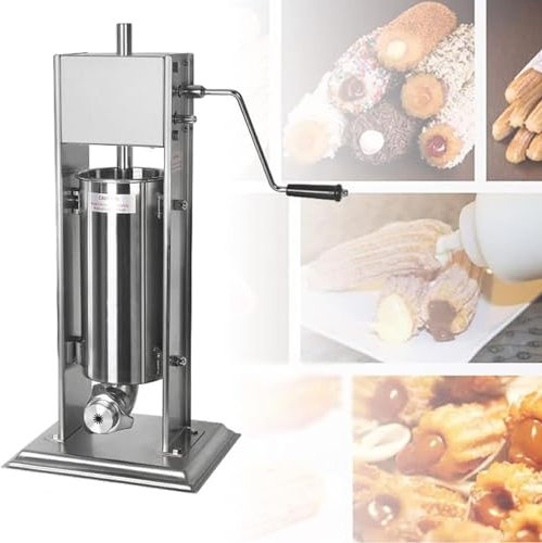 PixCy Commercial Spanish Churro Maker,Manual Churro Filler,Latin Fruit Churro Jam Filling Machine Donut Filling Machine,Stainless Steel Doughnut Filler for Kitchen Restaurant,7L