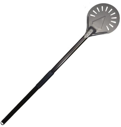 WANGBINGXING Pelle A Pizza 7 8 9 inch Perforated Pizza Turning Peel Pizza Shovel Aluminum Wooden Handle Pizza Peel Paddle Short Pizza Tool Non Slip Handle Pelle Pizza (Color : 8 inch 97cm)
