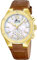 Lotus Reloj Mujer 18973/1 Connected Caja de Acero Inoxidable 316l Dorado Correa de Piel Marrón