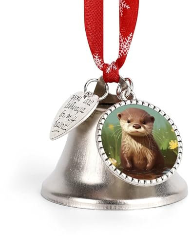 Weihnachtsglocken Hängende Klingelglocke Metall Weihnachtsschmuck Niedliche Otterglocke Schlitten Weihnachtsbaum Hängende Ornament Anhänger Dekorative Kuhglocken für Feiertagsdekoration